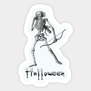 Halloween Fighting Skeleton Sticker